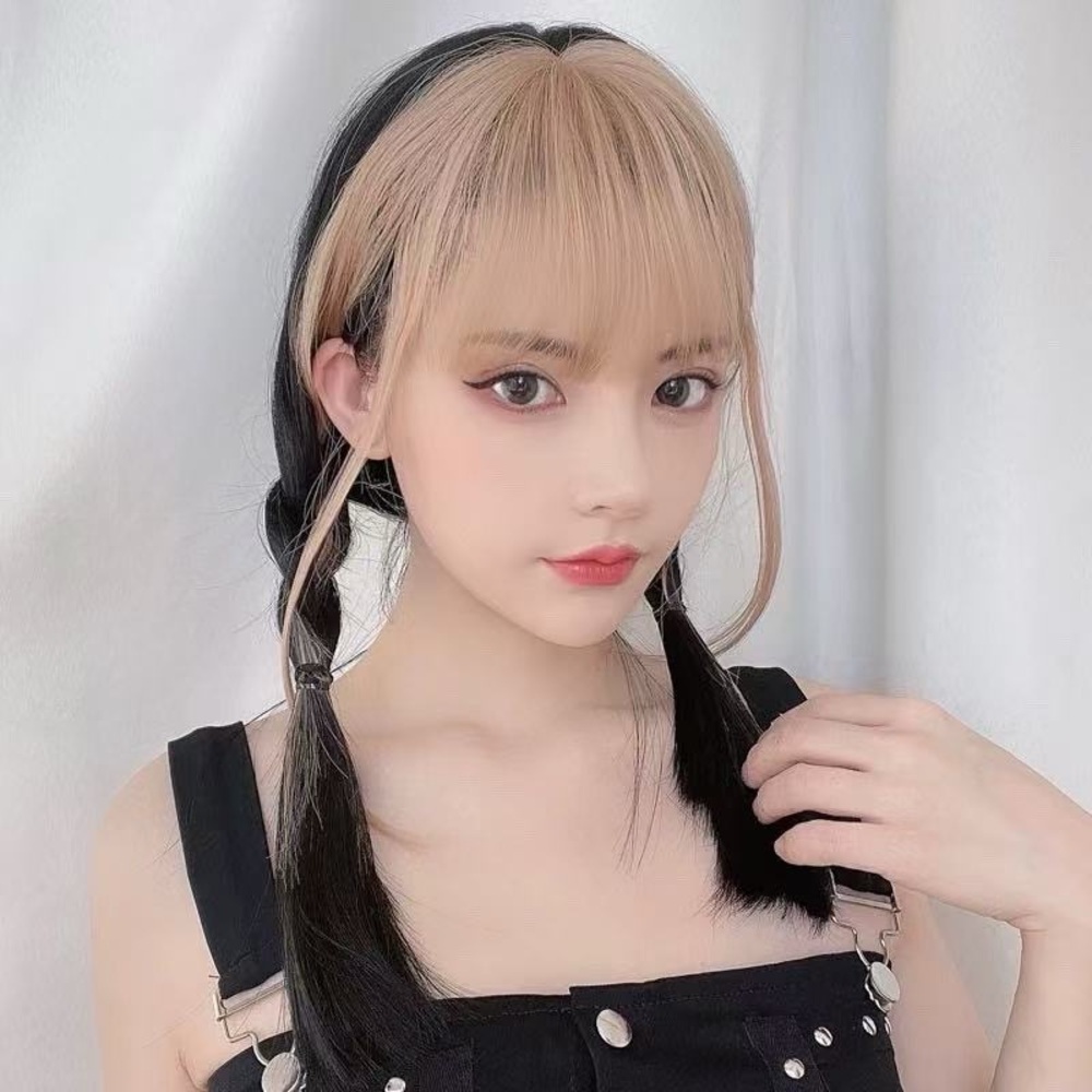 Two-Tone Black and Blonde Wig